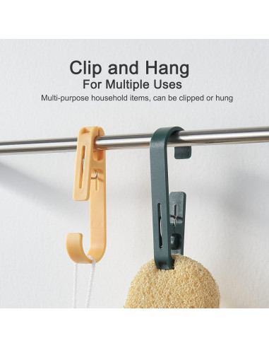 Pinzas de Ropa Grandes MaxSparkling Life 4 Pcs Plástico Negro Verde