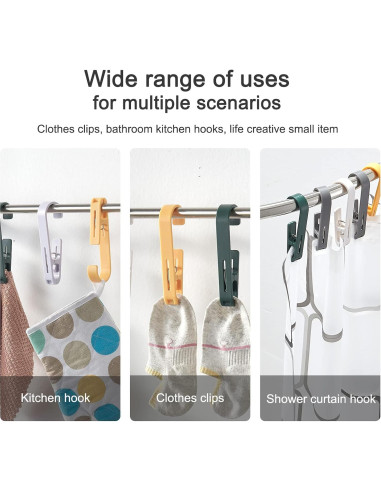 Pinzas de Ropa Grandes MaxSparkling Life 4 Pcs Plástico Negro Verde