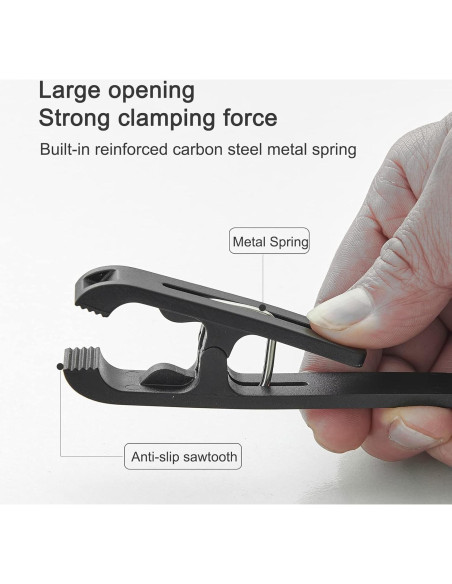 Pinzas de Ropa Grandes MaxSparkling Life 4 Pcs Plástico Negro Verde