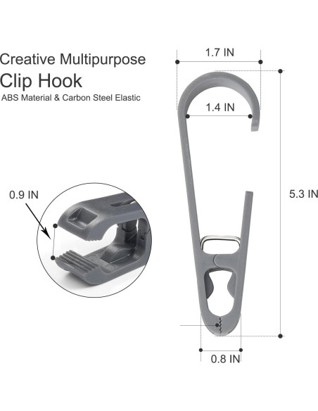 Pinzas de Ropa Grandes MaxSparkling Life 4 Pcs Plástico Negro Verde