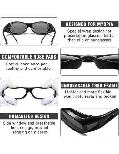 Gafas de Sol DUCO Polarizadas Fitover UV400 para Miopes