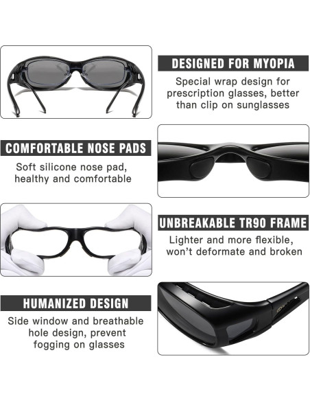 Gafas de Sol DUCO Polarizadas Fitover UV400 para Miopes