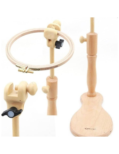 Soporte de Bordado Ajustable Nurge 190-1 Madera Natural Soporte de Bordado Ajustable Nurge 190-1 Madera Natural