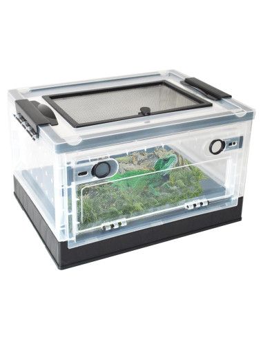 Caja de Alimentación para Reptiles PINVNBY 39.6x29.5x24.1 cm Negra