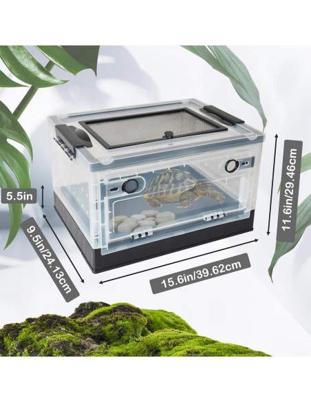 Caja de Alimentación para Reptiles PINVNBY 39.6x29.5x24.1 cm Negra