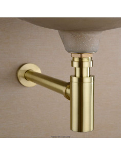 Trampa P de Botella TRUSTMI de Latón Oro Cepillado 1 1/4" 2