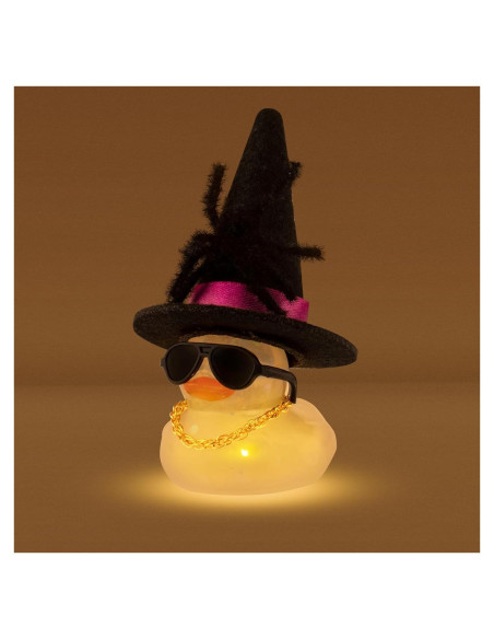 Pato de Goma Halloween Wonuu con Luz Amarilla y Accesorios