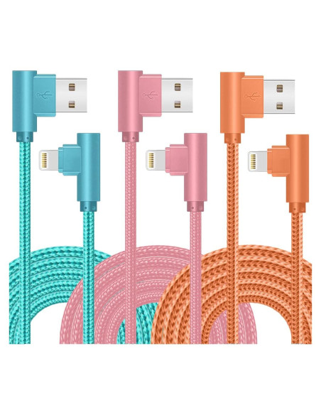 Cargador Lightning Exeric - Paquete de 3 Cables 1.83m Rápidos Cargador Lightning Exeric - Paquete de 3 Cables 1.83m Rápidos