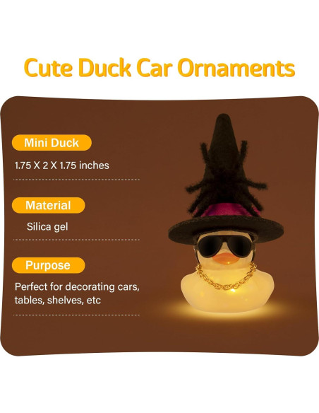 Pato de Goma Halloween Wonuu con Luz Amarilla y Accesorios