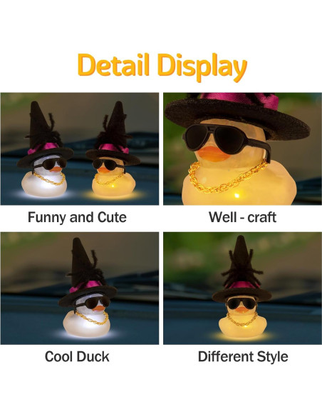 Pato de Goma Halloween Wonuu con Luz Amarilla y Accesorios