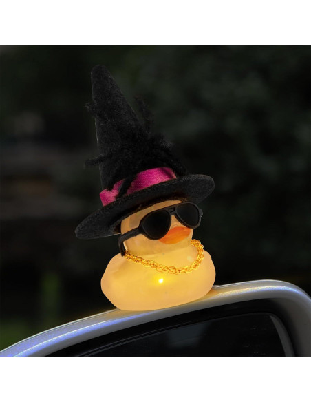 Pato de Goma Halloween Wonuu con Luz Amarilla y Accesorios