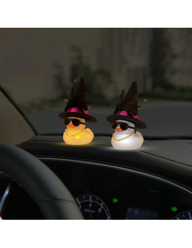 Pato de Goma Halloween Wonuu con Luz Amarilla y Accesorios