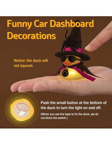 Pato de Goma Halloween Wonuu con Luz Amarilla y Accesorios