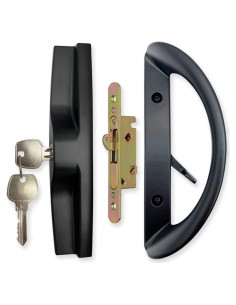 Juego de Manija de Puerta Corredera ALYWASAI con Cerradura Negra