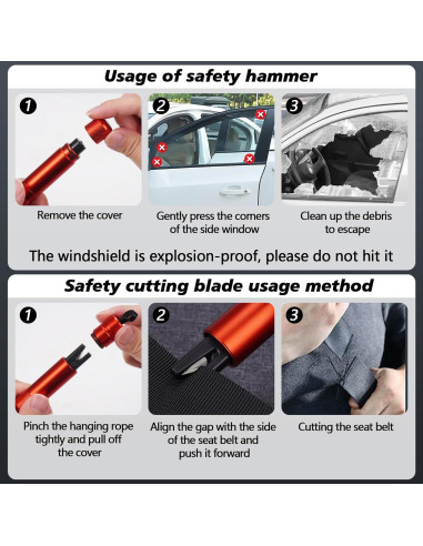 Paquete de 2 Rompedores de Vidrio y Cortadores de Cinturón SNJHM