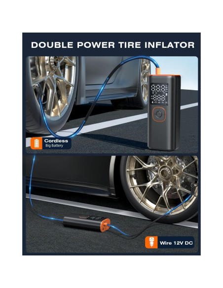 Compresor de Aire Portátil VXTUYO VP-18 160PSI con Luz LED