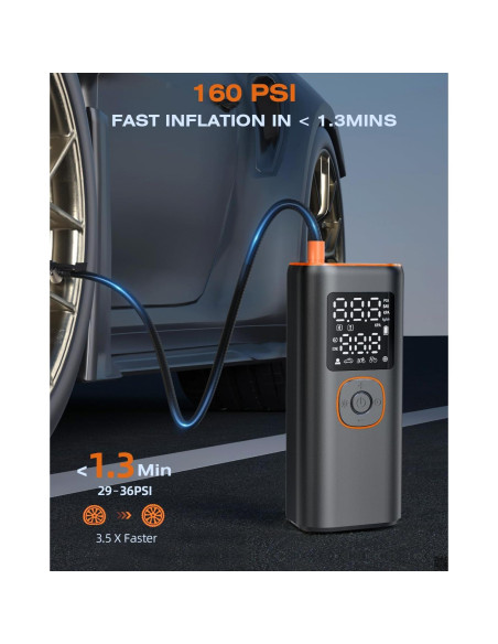 Compresor de Aire Portátil VXTUYO VP-18 160PSI con Luz LED