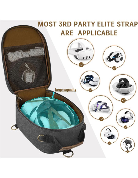 Funda Dura SMRITI para Cascos de VR y Accesorios - Negro