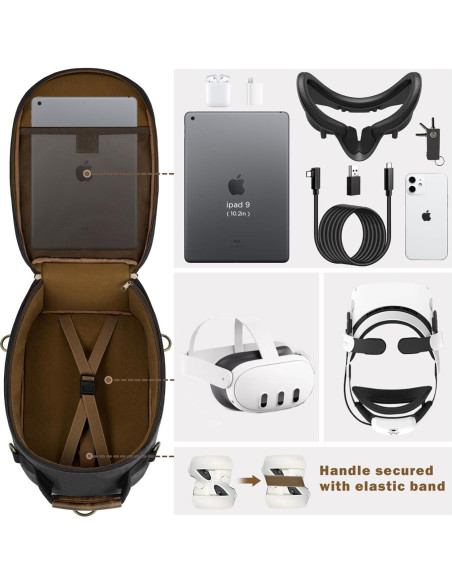 Funda Dura SMRITI para Cascos de VR y Accesorios - Negro