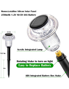 Luces Solares para Jardín Priddop 8 LED Hongo Impermeables 2