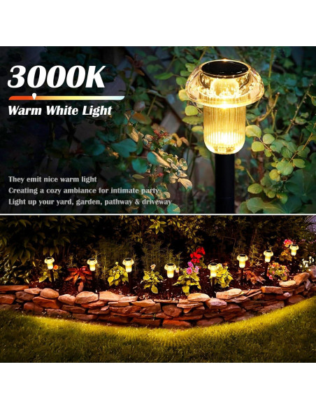 Luces Solares para Jardín Priddop 8 LED Hongo Impermeables Luces Solares para Jardín Priddop 8 LED Hongo Impermeables