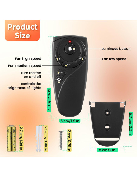 Control Remoto Inalámbrico para Ventilador de Techo Dunkive UC7083T