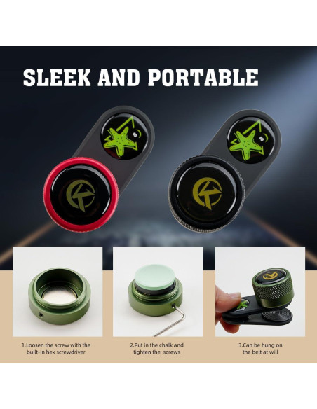 Soporte Redondo para Tiza de Billar KONLLEN 32mm Antideslizante