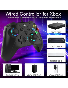 Controlador con cable Ugame para Xbox Series X|S y PC, RGB 2