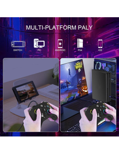 Controlador con cable Ugame para Xbox Series X|S y PC, RGB