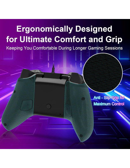 Controlador con cable Ugame para Xbox Series X|S y PC, RGB Controlador con cable Ugame para Xbox Series X|S y PC, RGB