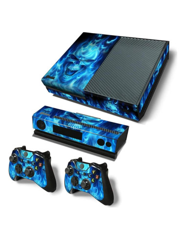 Piel de Vinilo para Consola Xbox One FOTTCZ - Fuego Azul