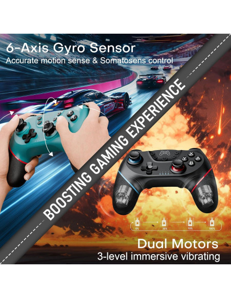 Controladores Inalámbricos Diswoe para Switch 2 en 1 con Mapeo