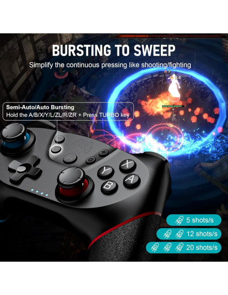 Controladores Inalámbricos Diswoe para Switch 2 en 1 con Mapeo