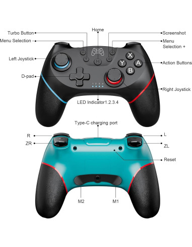 Controladores Inalámbricos Diswoe para Switch 2 en 1 con Mapeo