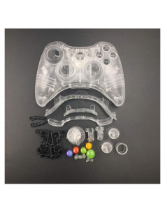 Carcasa de Joystick Xbox 360 Guanximaoyi Blanca Transparente