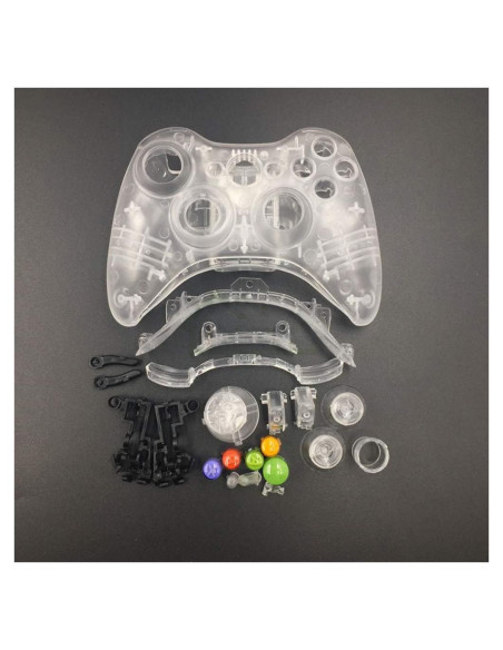 Carcasa de Joystick Xbox 360 Guanximaoyi Blanca Transparente