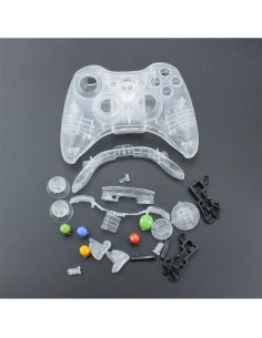 Carcasa de Joystick Xbox 360 Guanximaoyi Blanca Transparente 2