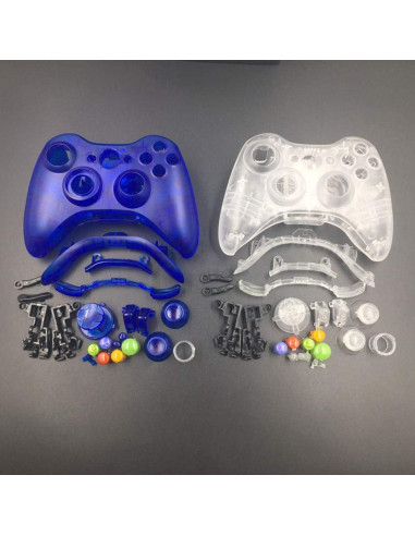 Carcasa de Joystick Xbox 360 Guanximaoyi Blanca Transparente