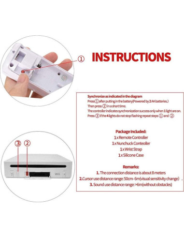 Control Remoto y Nunchuck NC para Wii/Wii U - Blanco
