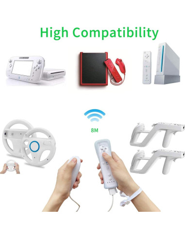 Control Remoto y Nunchuck NC para Wii/Wii U - Blanco