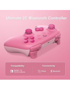 Controlador Bluetooth 8BitDo Rosa para Switch 2 y Switch 2