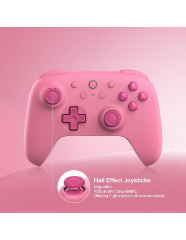 Controlador Bluetooth 8BitDo Rosa para Switch 2 y Switch
