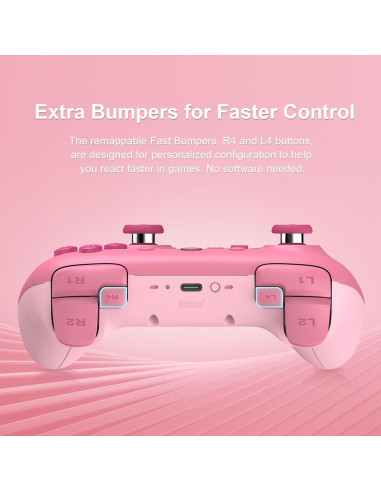 Controlador Bluetooth 8BitDo Rosa para Switch 2 y Switch