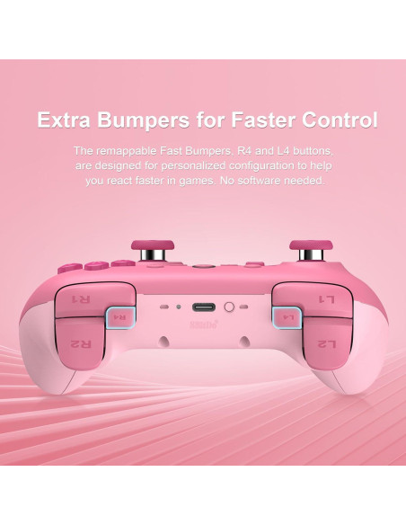 Controlador Bluetooth 8BitDo Rosa para Switch 2 y Switch