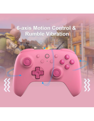 Controlador Bluetooth 8BitDo Rosa para Switch 2 y Switch