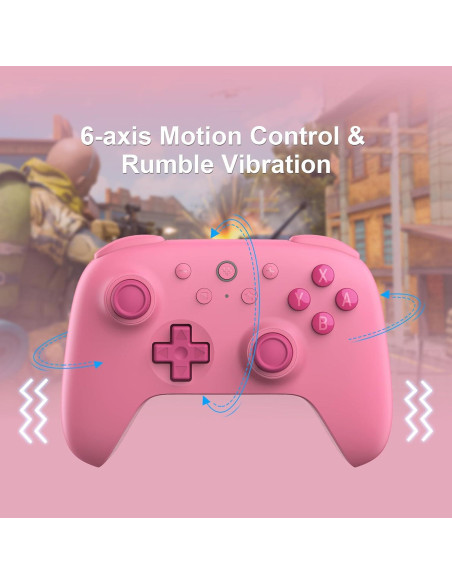 Controlador Bluetooth 8BitDo Rosa para Switch 2 y Switch