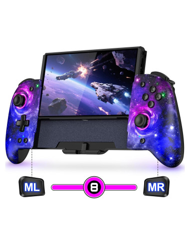 Controlador Inalámbrico Spican para Nintendo Switch/OLED - Joypad Ergonómico con Luces