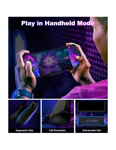 Controlador Inalámbrico Spican para Nintendo Switch/OLED - Joypad Ergonómico con Luces