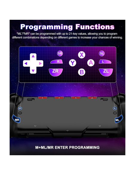 Controlador Inalámbrico Spican para Nintendo Switch/OLED - Joypad Ergonómico con Luces