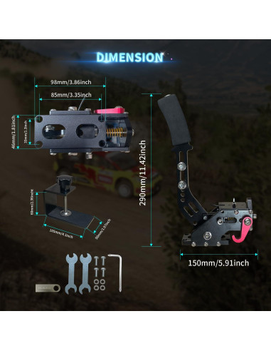 Freno de Mano Sim Racing HCXLELD para G29 G923 T300 PS4 PS5